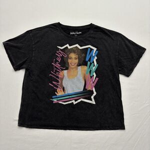 Vintage Wash Whitney Houston T-Shirt Size XL Retro 80’s Music, Black